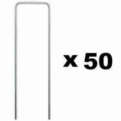 GT GARDEN Lot De 50 Piquets De Fixation Pour Jardin En Acier Galvanisé - 30 X 200 Mm
