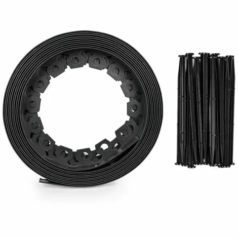GT GARDEN Bordure De Jardin Flexible Noire - 5,5 Cm X 10 Mètres Avec 20 Piquets D'ancrage 4 GT GARDEN Bordure De Jardin Flexible Noire - 5,5 Cm X 10 Mètres Avec 20 Piquets D'ancrage – Image 2