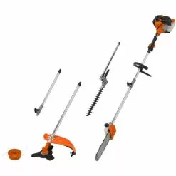 GT GARDEN Multifonction Thermique 4 En 1 : Tronçonneuse - Débroussailleuse - Taille-haies Et Rallonge