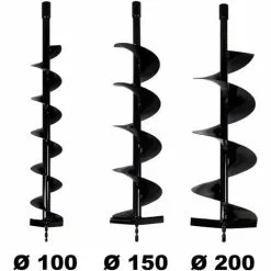 GT GARDEN Lot De Mèches Ø 100 + 150 + 200 Mm Pour Tarière Thermique