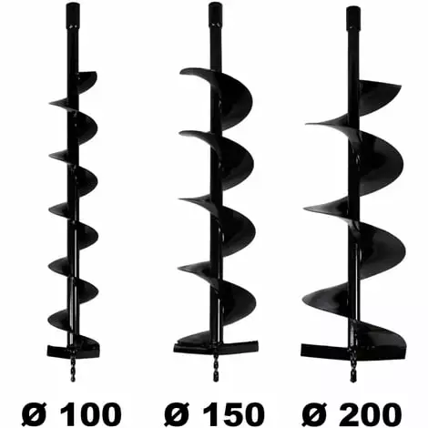 GT GARDEN Lot De Mèches Ø 100 + 150 + 200 Mm Pour Tarière Thermique 3 GT GARDEN Lot De Mèches Ø 100 + 150 + 200 Mm Pour Tarière Thermique