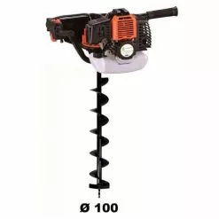 GT GARDEN Tarière Thermique 52 Cm3 - 3 CV + Mèche 100 Mm