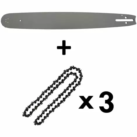 GT GARDEN Guide 20 Pouces (50 Cm) Avec Lot De 3 Chaînes 76 Maillons Pour Tronçonneuse 3 GT GARDEN Guide 20 Pouces (50 Cm) Avec Lot De 3 Chaînes 76 Maillons Pour Tronçonneuse