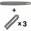GT GARDEN Guide 18 Pouces (45 Cm) Avec Lot De 3 Chaînes 72 Maillons Pour Tronçonneuse