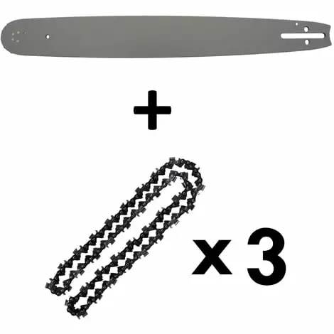 GT GARDEN Guide 18 Pouces (45 Cm) Avec Lot De 3 Chaînes 72 Maillons Pour Tronçonneuse 3 GT GARDEN Guide 18 Pouces (45 Cm) Avec Lot De 3 Chaînes 72 Maillons Pour Tronçonneuse